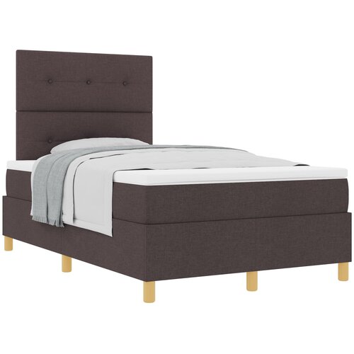 VidaXL Kutna Postelja s Madracem Tamnosmeđa 120x200 cm Tkanina Slike