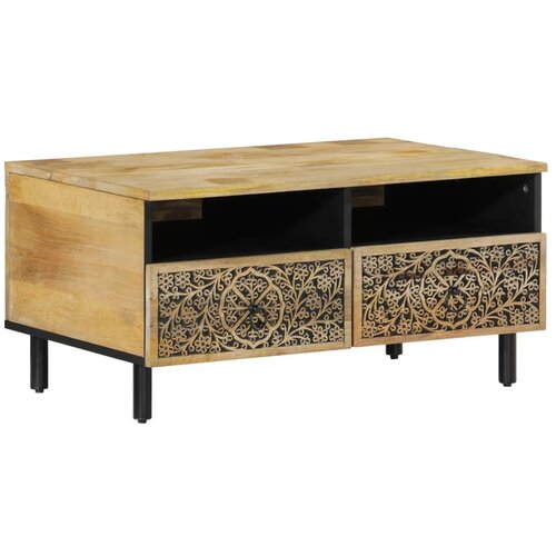VidaXL klubska mizica 80x54x40 cm trden mangov les, (21058423) Slike