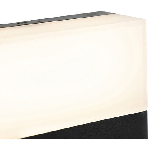 QAZQA Moderna zunanja stenska svetilka črna IP44 z LED - Dualy Slike