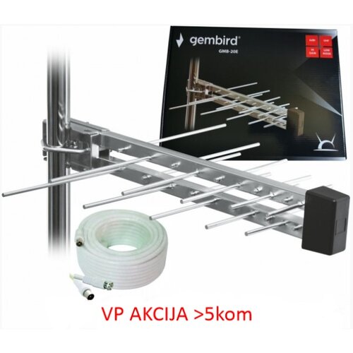 Gembird GMB-20E sa kutijom +15m ** Antena Loga UHF sa RF-Konektorom,20el, 39cm,6dB alu +kabl 15m 774 Slike