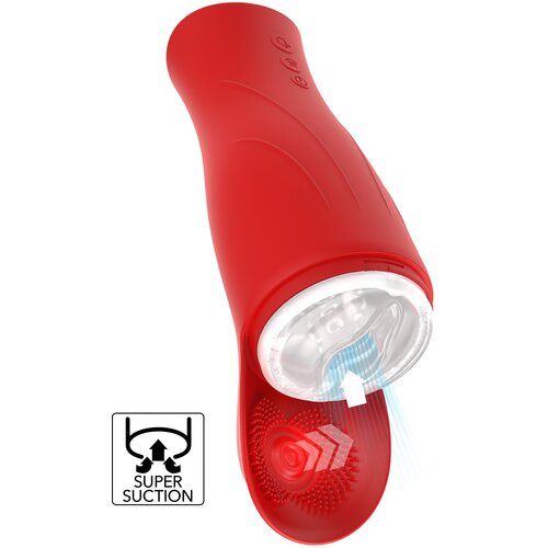 Hidden Desire Fusion Super Suction Nutbuster Triple Masturbator Red Slike