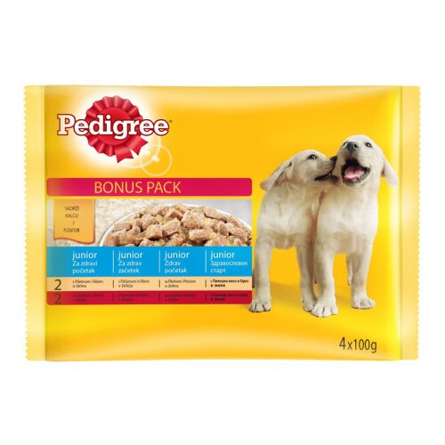  Pedigre pouch junior 400 g (4*100) ( 00510 ) Cene