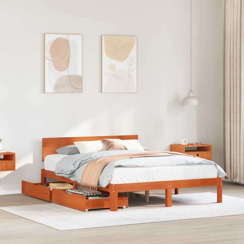  Okvir za krevet 3 pcs Vosak smeđa Čvrsto borovo drvo - Vo&scaron;tano smeđa 135 x 190 cm Cijene