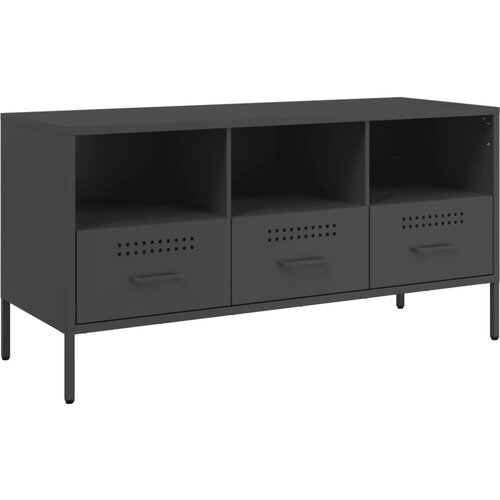 Maison Chic TV omarica - TV enota - Televizijska omarica črna 100,5x39x50,5 cm jeklo, (21699023) Slike