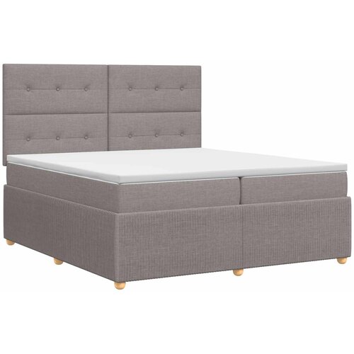  Boxspring krevet s madracem Sivosmeđa 200 x 200 cm Tkanina Slike