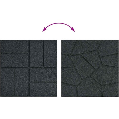  Kamen za hodanje 6 pcs Crna 40,5 x 40,5 x 2 cm Guma Slike
