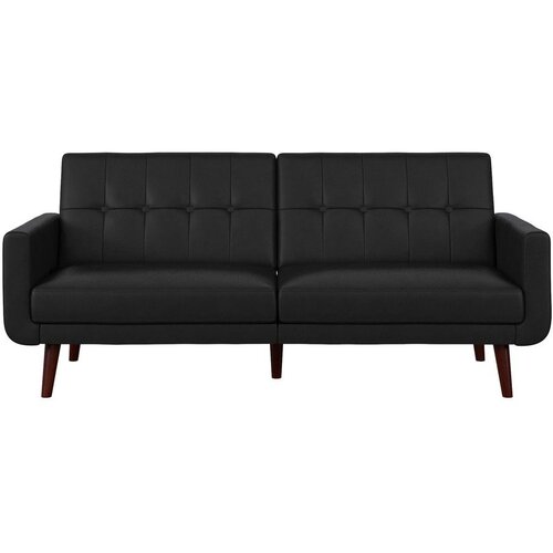 Støraa Crna sklopiva sofa od imitacije kože 200 cm Nola – Cijene