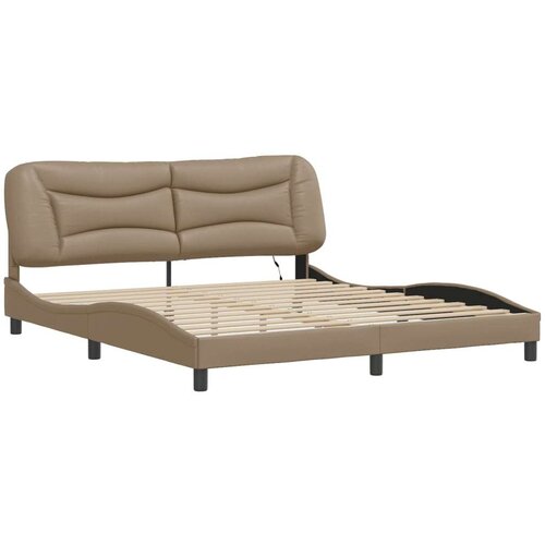  Okvir kreveta LED boja cappuccina 180 x 200 cm od umjetne kože Slike