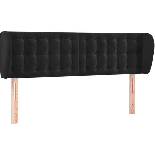  Uzglavlje s u&amp;scaron;ima crni 147x23x78/88 cm bar&amp;scaron;unasti Slike