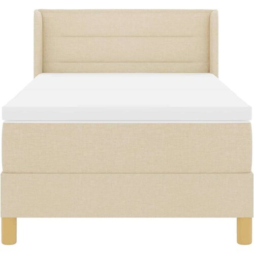  Boxspring - Krevet s oprugama s madracem Krema 90 x 190 cm tkanina Slike