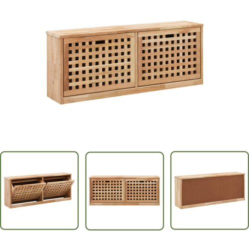 The Living Store Klop za shranjevanje čevljev 94x20x38 cm trdna orehovina - Organizator Čevljev, (21744398) Cene
