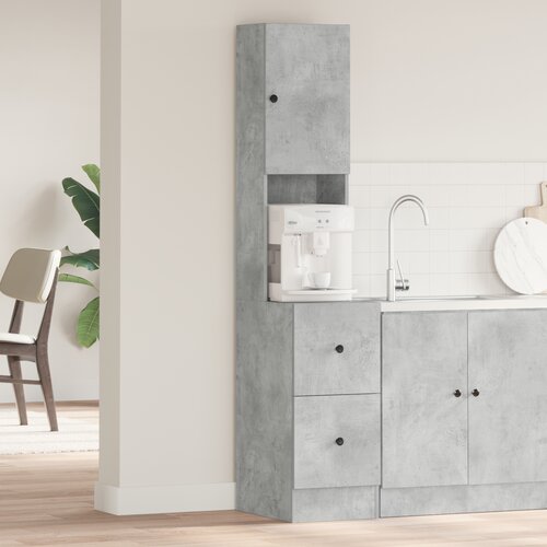 VidaXL kuhinska omara beton siva 35x50x180 cm iz inženirskega lesa Slike