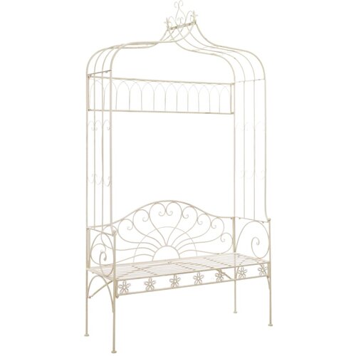 The Living Store Vrtna klop 122 cm železo antično bela - Vrtna Klop, (21473970) Slike
