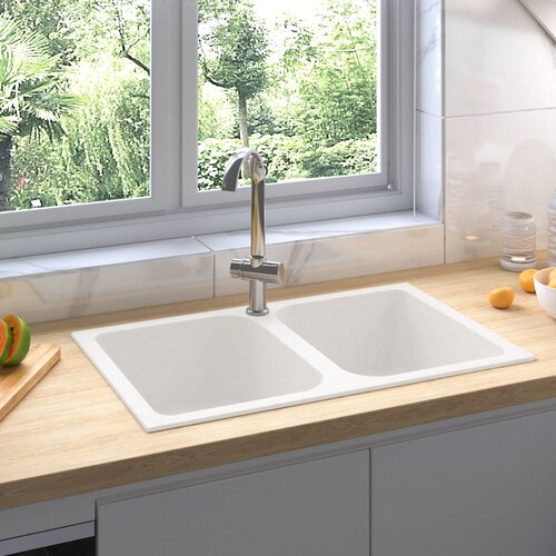 vidaXL kuhinjski umivaonik bijeli 760x480x184 mm granita Cijene