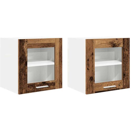  Viseći ormarić s policom Riga 2 pcs Staro drvo 40 x 31 x 40 cm Slike