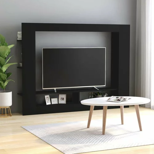 TV ormarić crni 152 x 22 x 113 cm od konstruiranog drva
