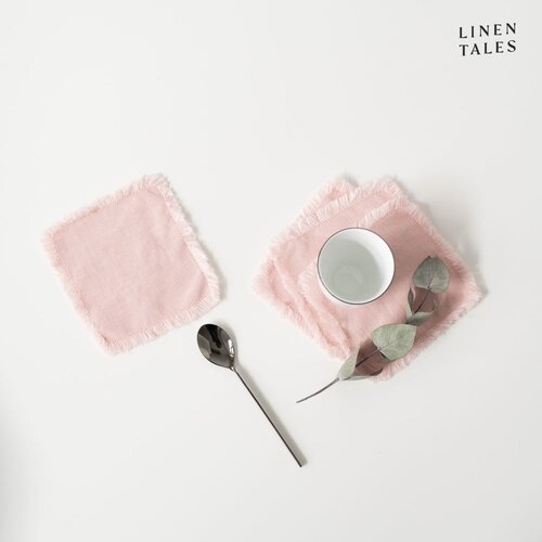 Linen Tales Svjetloružičasti platneni podmetači u setu od 4 kom - Slike