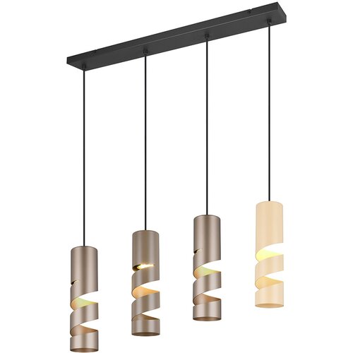 Trio Leuchten Moderne hanglamp zwart met taupe en beige 4-lichts - Stream Cene