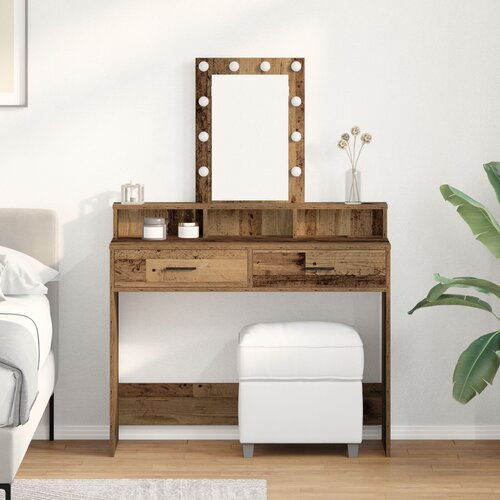 vidaXL Toaletni Stol Staro drvo Čvrsto drvo 100 x 41 x 140 cm Cijene