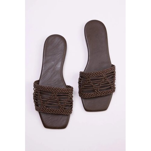 Trendyol Shoes ženske papuče Takss26Te00019, smeđe Cene
