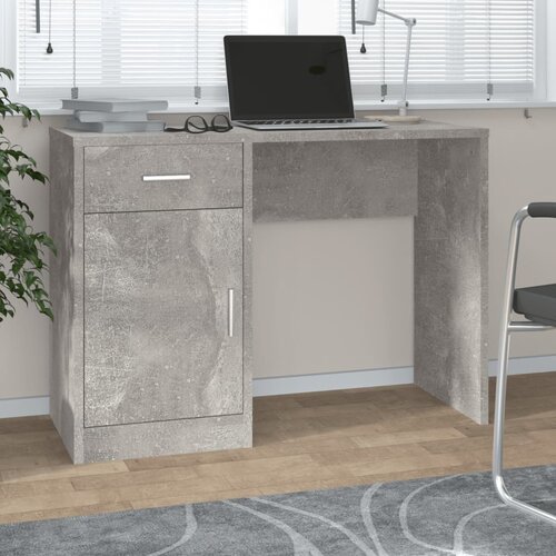 vidaXL Radni stol s ladicom i ormarićem boja betona 100x40x73cm drveni Cijene