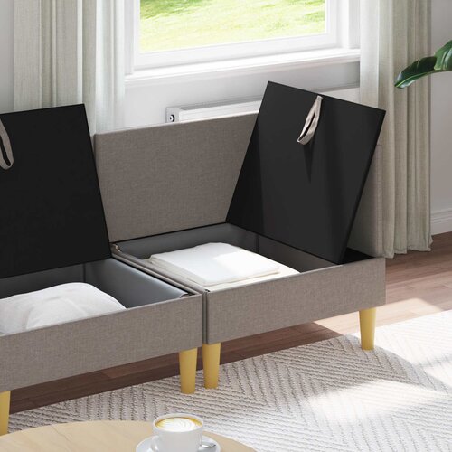  Set namje&amp;scaron;taja za dnevni boravak 3 pcs Sivosmeđa Tkanina Slike