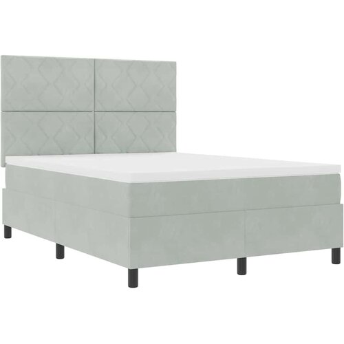  LED Box Spring Krevet Svijetlo siva 140 x 200 cm Bar&amp;scaron;un Svjetlosiva Slike