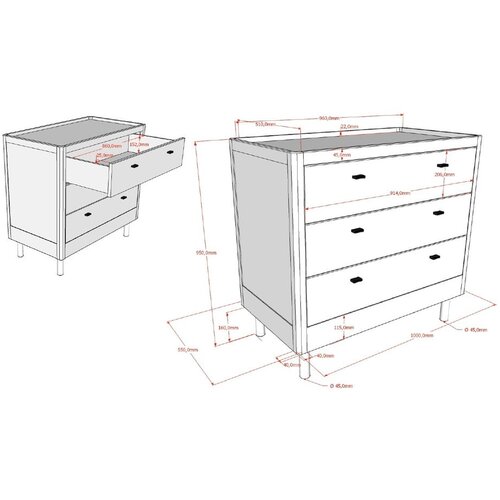 Vipack bijela dječja komoda od masivne bukve 100x95x55 cm forrest &amp;ndash; Slike