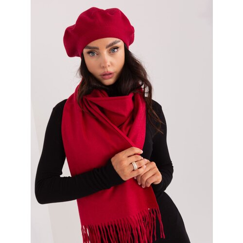 Fashion Hunters Burgundy monochrome women&amp;#039;s beret Slike