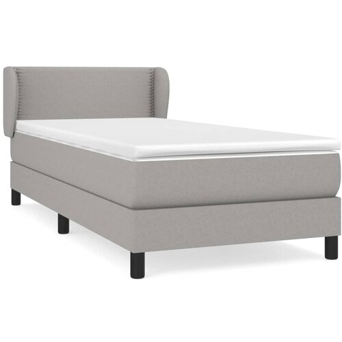 Maison Chic Box spring postelja - Vzmetna postelja z vzmetnico svetlo siva 80x200 cm blago SL13414, (21900551) Slike