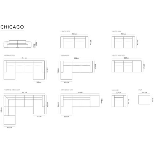 Cosmopolitan Design Krem kutna garnitura (s desnim kutom/u obliku slova &amp;quot;U&amp;quot;) Chicago &amp;ndash; Slike