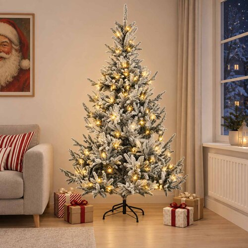  Umjetno božićno drvce s nogom 240 cm 300 LED lampica Slike