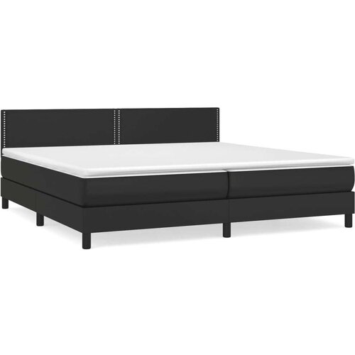  Krevet s oprugama i madracem crni 200x200 cm od umjetne kože Slike