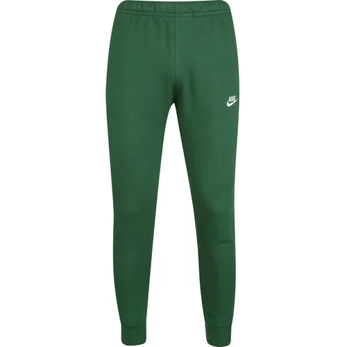Nike Sportswear Hlače 'Club Fleece' temno zelena / bela