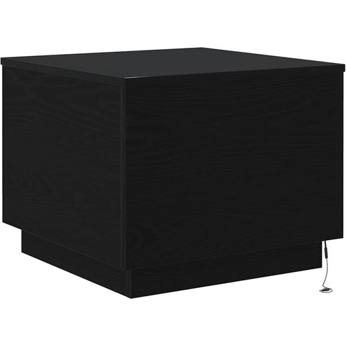  Klub stolić s LED svjetlima crni hrast 50x50x40 cm Slike