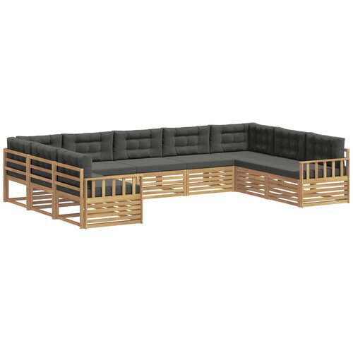 vidaXL Zunanja garnitura za sedenje z blazino 9 pcs Bela in antracit, (5000281046) Cene