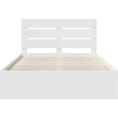  Okvir za krevet Bijelo 150 x 200 cm Čvrsto borovo drvo Slike