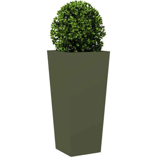  Vrtne sadilice 2 kom maslinastozelene 35x35x75 cm čelične Slike
