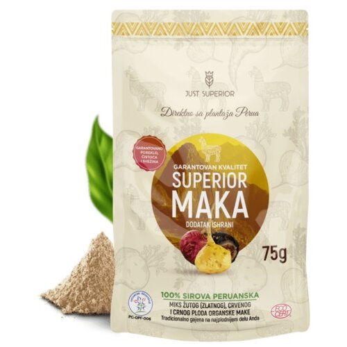 Just Superior zlatna maka u prahu &amp;ndash; organska peruanska sirova maka 75gr Slike