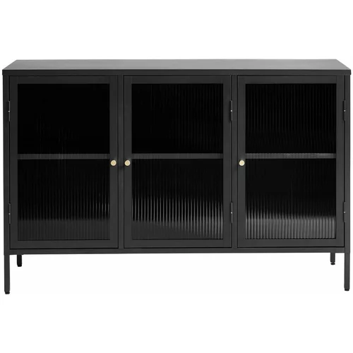 Unique Furniture Črna kovinska vitrina 132x85 cm Bronco – Unique Furniture
