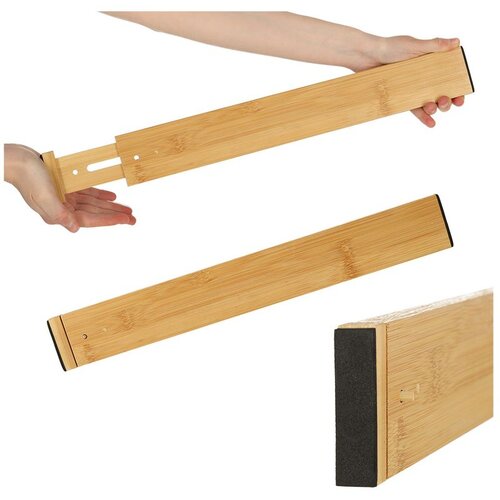 Podesivi razdjelnik za ladice od bambusa 56x6x1.5cm 1 kom Cene