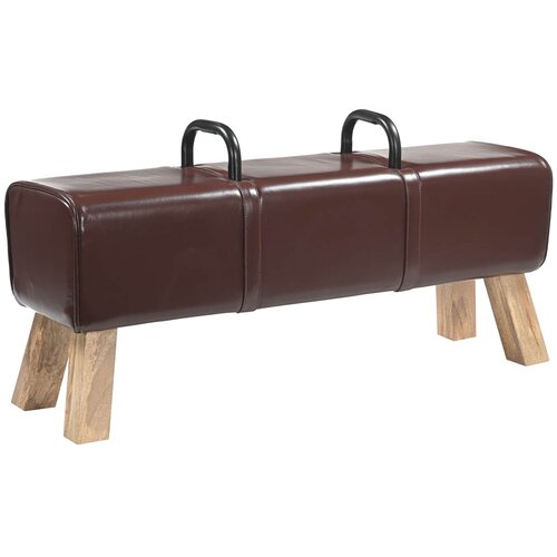  Klupa Tamno smeđa 110 x 30 x 45 cm Prava koža Cijene