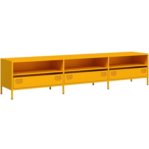 Maison Chic TV omarica - TV stojalo - Televizijska omarica gorčično rumena 202x39x43,5 cm hladno valjano jeklo, (21701712) Cene