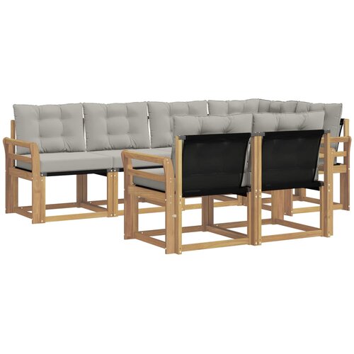 vidaXL Zunanja garnitura za sedenje 7 pcs Bela in svetlo siva, (5000281527) Cene