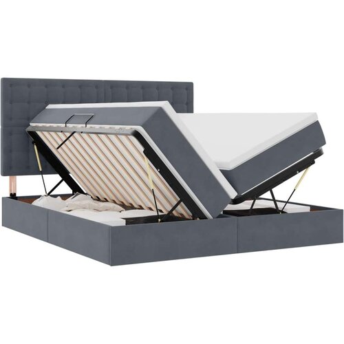  Krevet s od storage s madracem Tamno siva 180 x 200 cm Bar&amp;scaron;un - Tamno siva 180 x 200 cm Gumbi Slike