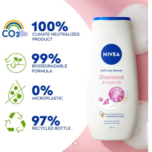 Nivea diamond &amp;amp;amp; argan oil kremasti gel za tu&amp;scaron;iranje 250 ml Slike