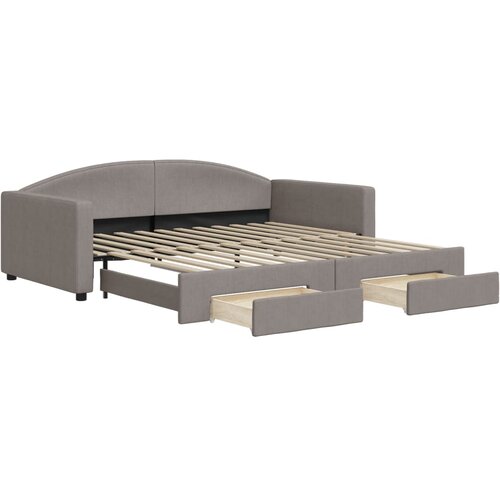 vidaXL Izvlečna dnevna postelja s predali taupe 100x200 cm blago, (20937433) Cene