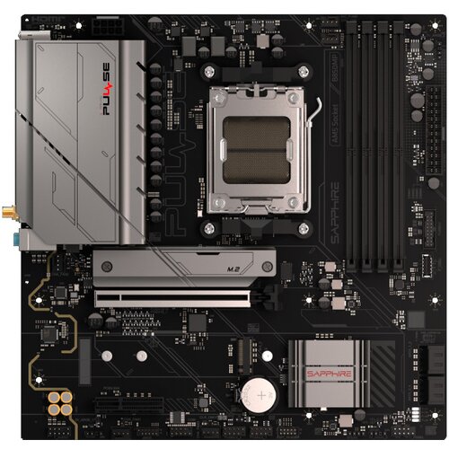 Sapphire AMD B850M AM5 PULSE Ryzen R9R7R5, 4x DDR5 7600MHz, PCIE 5, 1x M.2 Gen5, 1x M.2 Gen4, LAN 2.5 Gbps, WIFI6, USB, MATX ( 52123-04-40G Cene