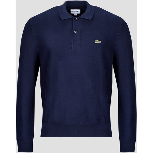 Lacoste Pull col polo coton point mousse Tamno plava Cijene