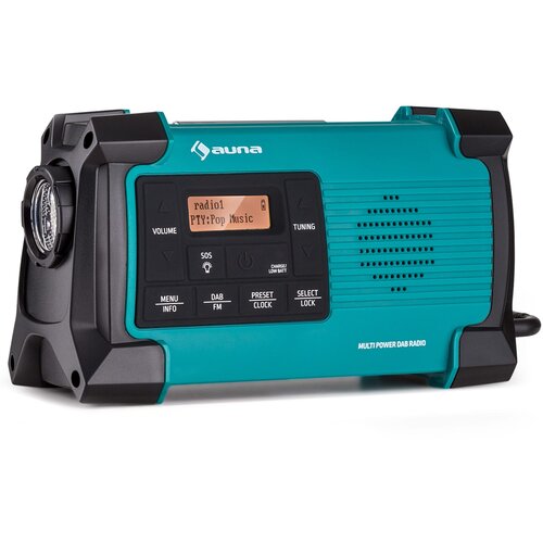 Auna Patagonia DAB+ Zunanji radio DAB / DAB+ / FM Polnjenje prek ročice USB SOS Alarm Vodoodporen Cene